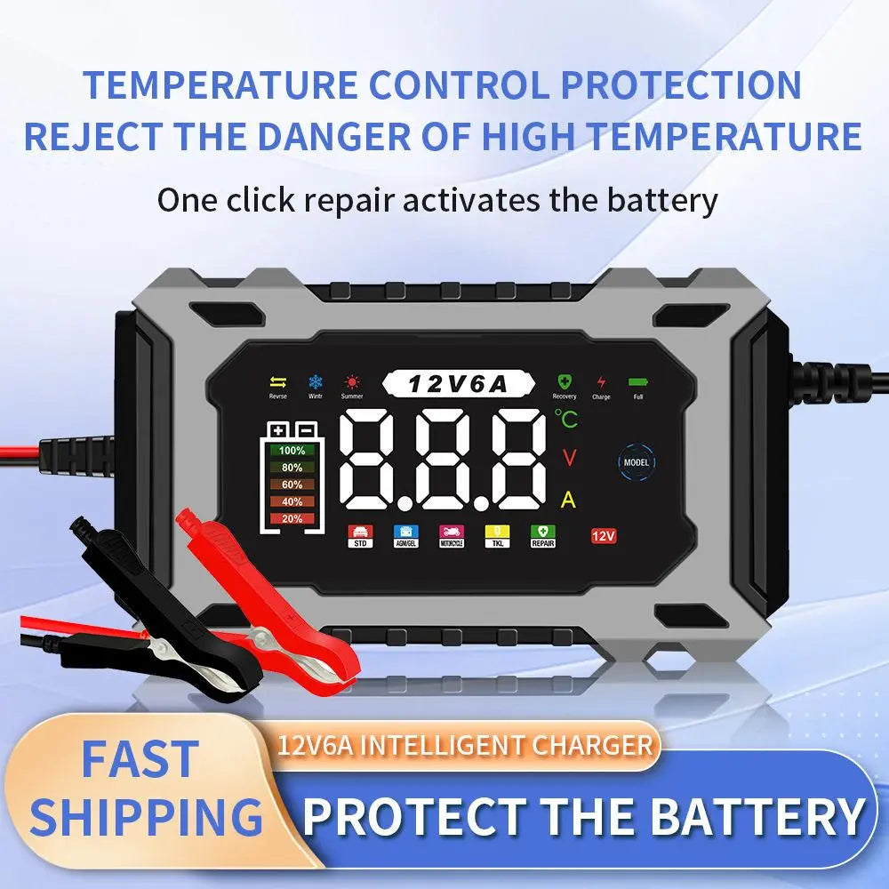 12V 6A Smart Battery Charger with Digital Display and Pulse Repair Mode [YQT:ML-260923-005:3db35406c207d3fd]