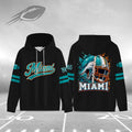 Unisex Black Football Graphic Pullover Hoodie with Front Script and Back Helmet Art [YQT:ML-260918-004:0c846931823fbabc]
