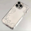 Transparent Phone Case with Pearl-Look Floral and Swirl Print [YQT:ML-260918-001:ca3326bc02ad0332]