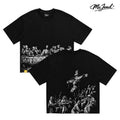 Black Heavyweight Cropped T-Shirt with Last Supper and Crucifixion Prints [YQT:ML-260918-005:f41ff8e1ed9591a8]