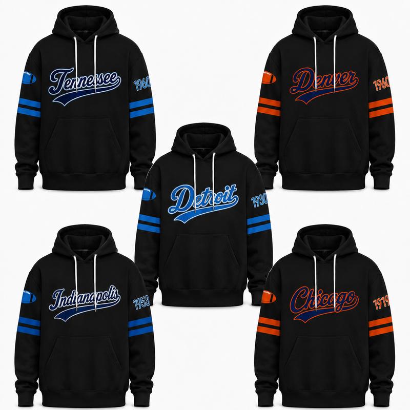 Unisex Black Football Graphic Pullover Hoodie with Front Script and Back Helmet Art [YQT:ML-260918-004:92262da5314d8956]