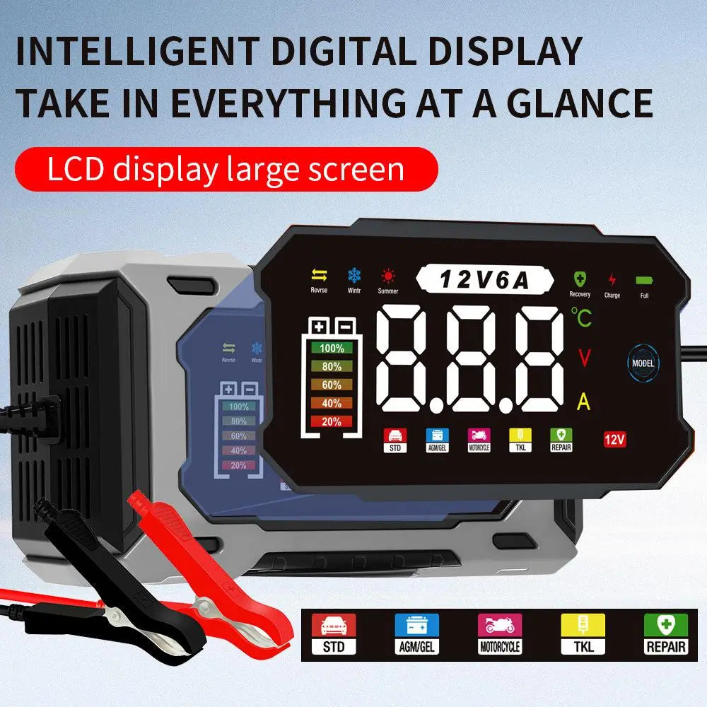 12V 6A Smart Battery Charger with Digital Display and Pulse Repair Mode [YQT:ML-260923-005:2100b75fab1bc09c]