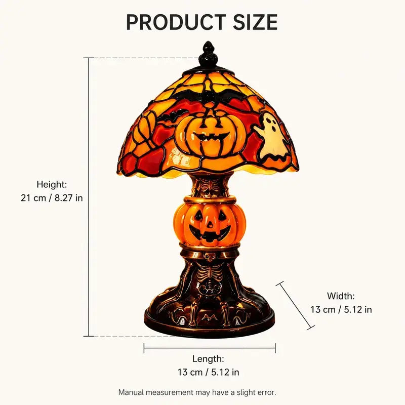 Vintage Halloween Table Lamp with Pumpkin, Ghost, Bat and Black Cat Designs [YQT:ML-260924-004:573021f8f51aad12]