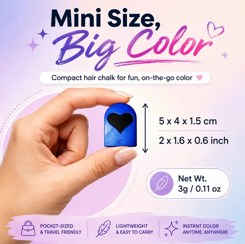 Temporary Hair Color Chalk Clips with Heart Design in 8 or 12 Colors [YQT:ML-260917-001:fee7dd45abffde2d]