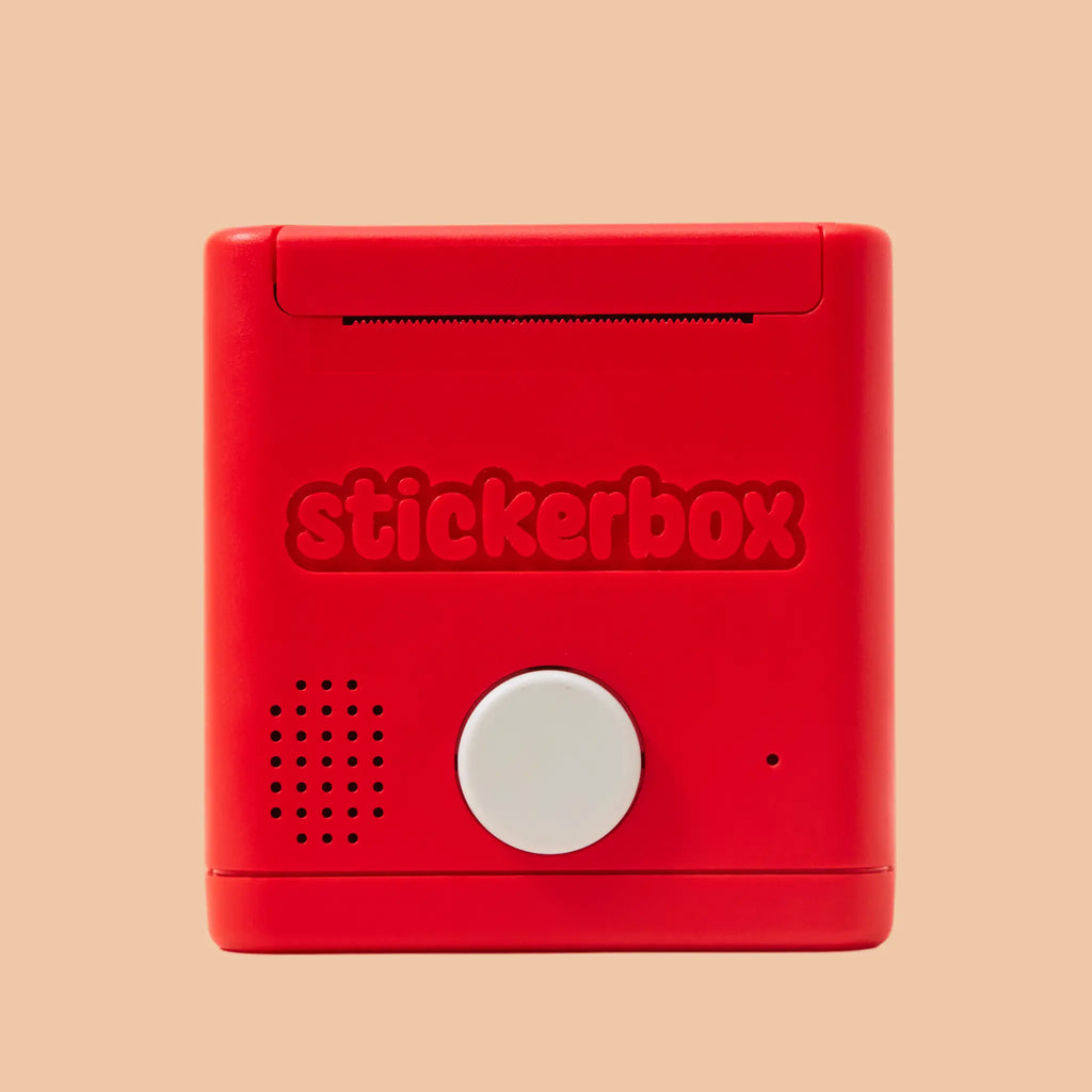 Stickerbox Voice-Activated Mini Thermal Sticker Printer for Kids with Red Cube Design [YQT:ML-260918-006:7c4062c7d306473f]