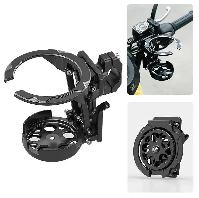 Black Folding Bike Cup and Water Bottle Holder with Rotating Mount [YQT:ML-260918-010:88f0792c71b771bc]