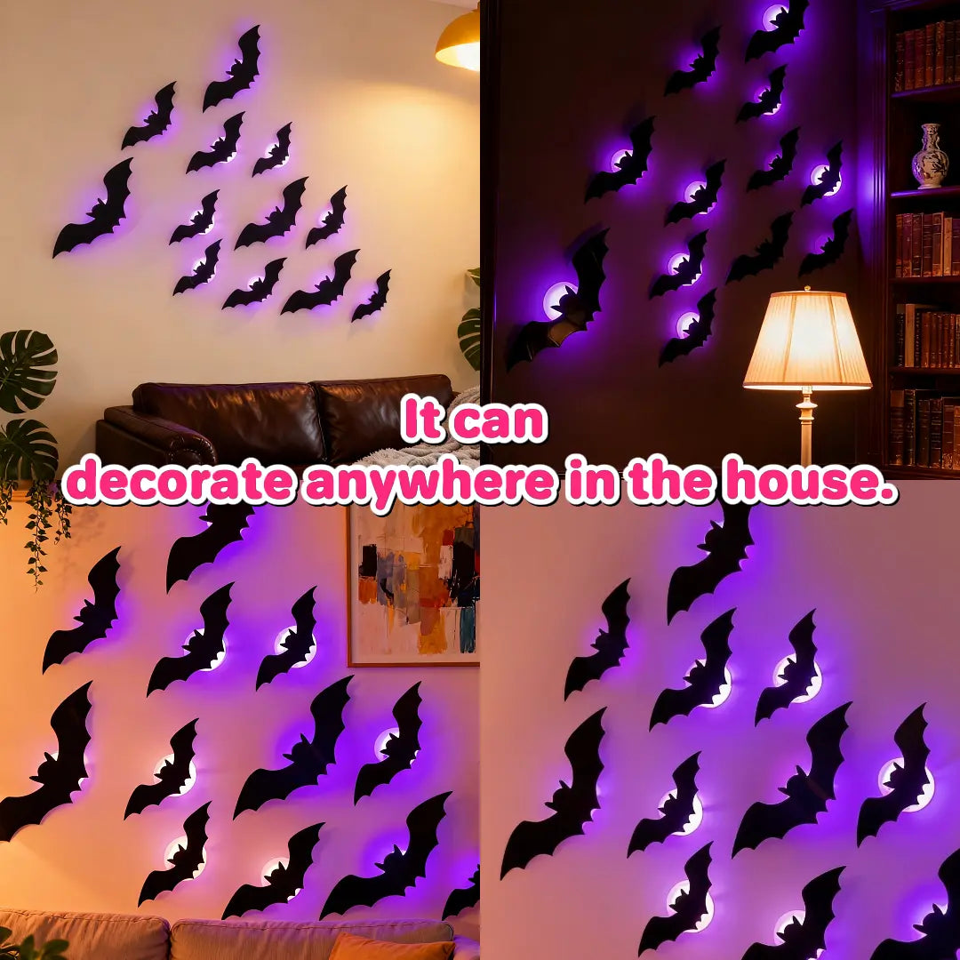 Halloween LED Light-Up Black Bat Decorations with Foldable 3D Wings [YQT:ML-260920-003:c4353ff8e515de4f]