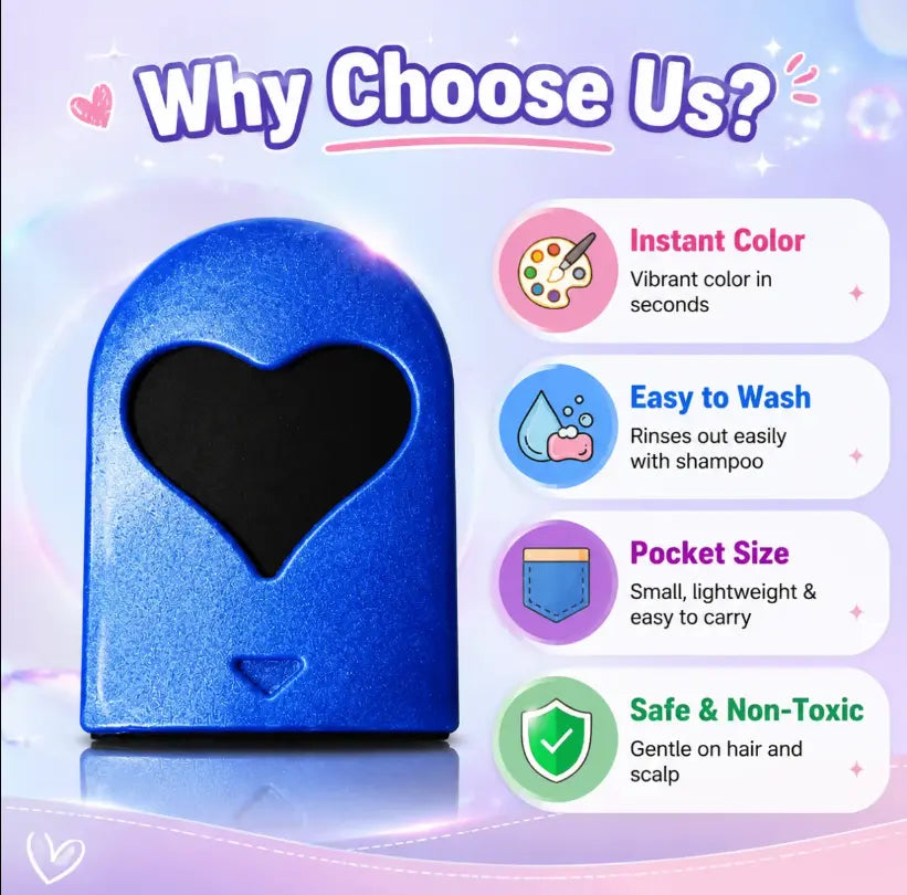 Temporary Hair Color Chalk Clips with Heart Design in 8 or 12 Colors [YQT:ML-260917-001:fcaf1cbf8c6dbe01]