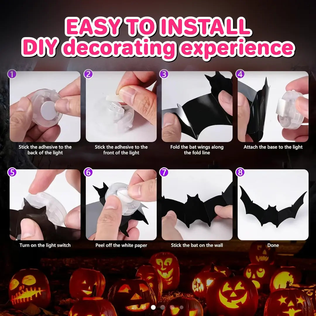 Halloween LED Light-Up Black Bat Decorations with Foldable 3D Wings [YQT:ML-260920-003:302b20100c48c4a7]