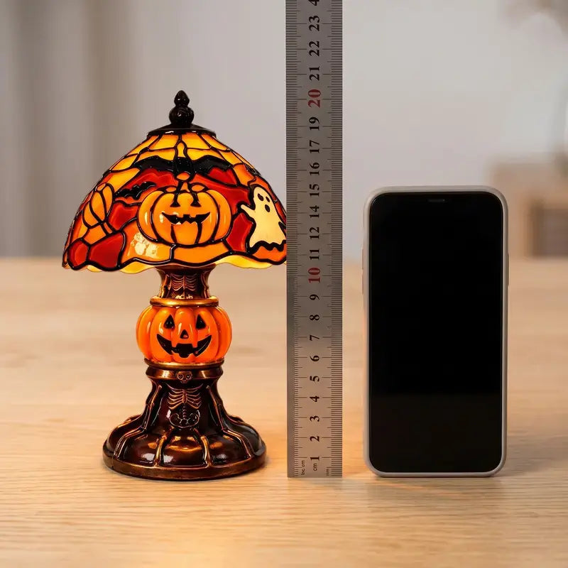 Vintage Halloween Table Lamp with Pumpkin, Ghost, Bat and Black Cat Designs [YQT:ML-260924-004:c56ae44850c9364b]