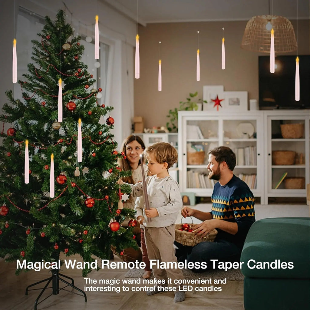 Flameless LED Floating Taper Candles with Magic Wand Remote for Holiday Decor [YQT:ML-260920-002:3db80560a5220b3d]