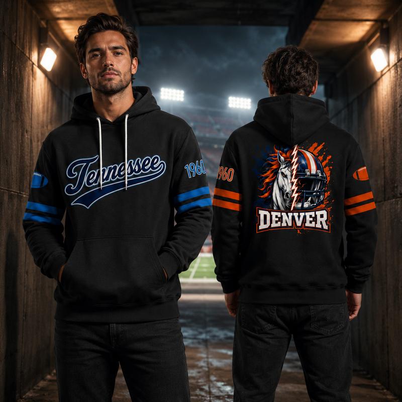 Unisex Black Football Graphic Pullover Hoodie with Front Script and Back Helmet Art [YQT:ML-260918-004:3f03f8eafad28a06]