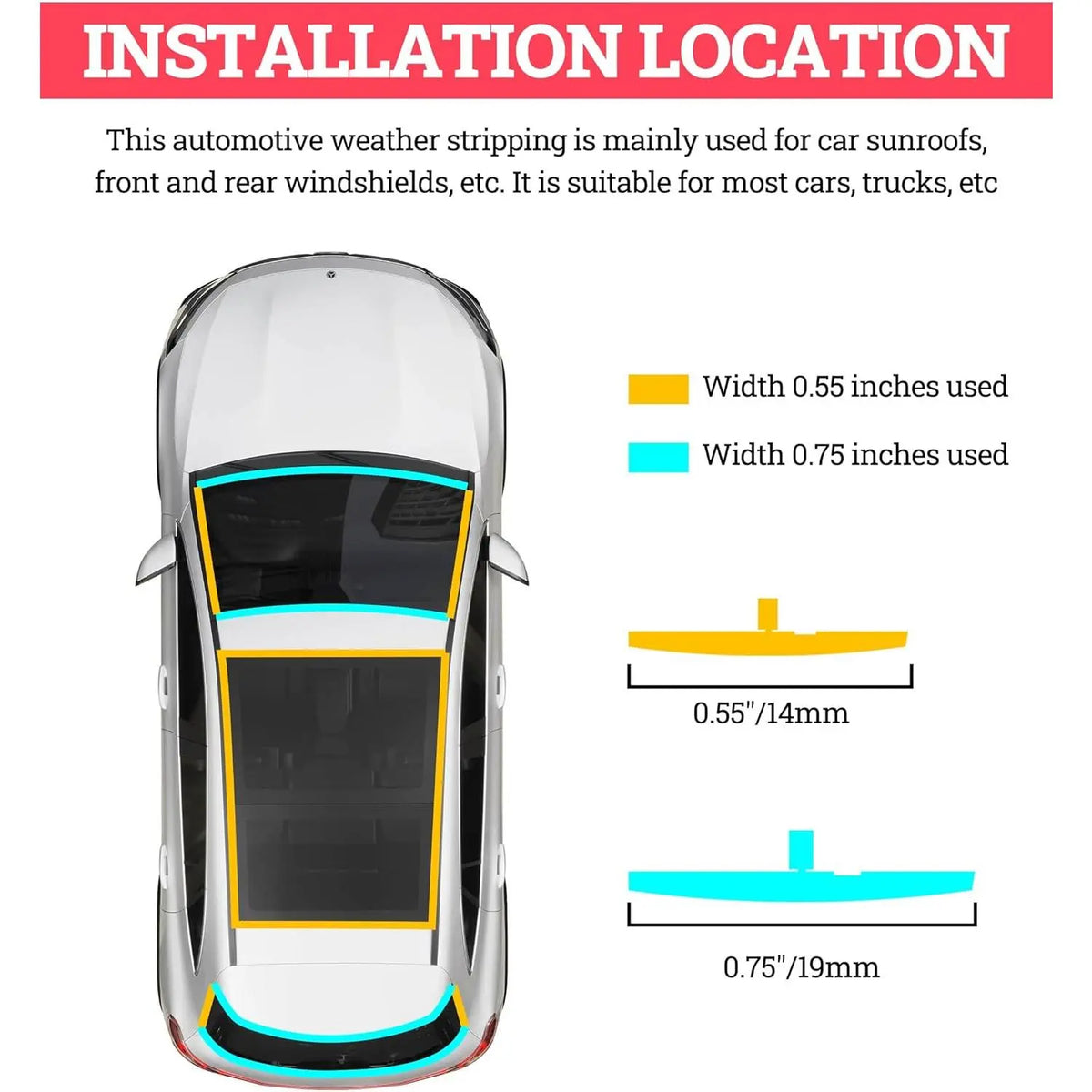 Self-Adhesive Rubber Seal Strip for Car Windshield and Sunroof Gaps [YQT:ML-260924-002:b09240762d477651]