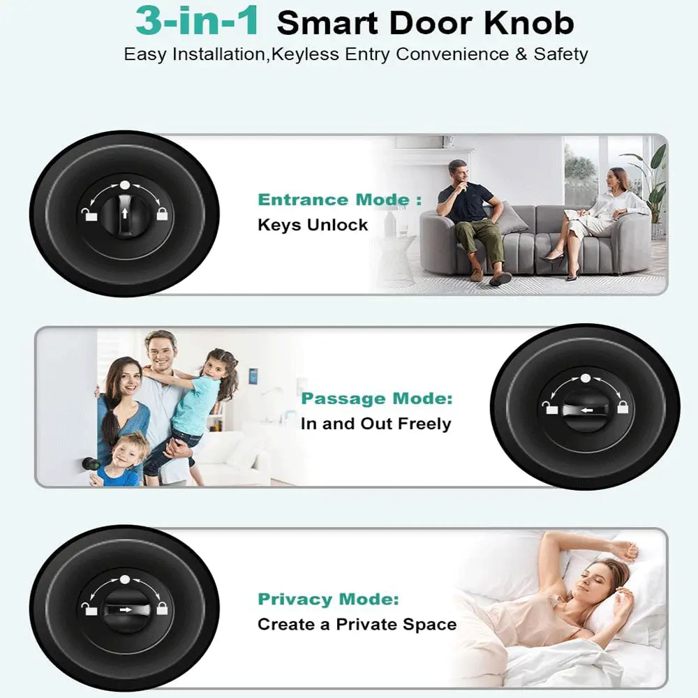Keyless Entry Door Knob Lock with Fingerprint App or Keypad Options [YQT:ML-260918-007:1f9026df9543b761]