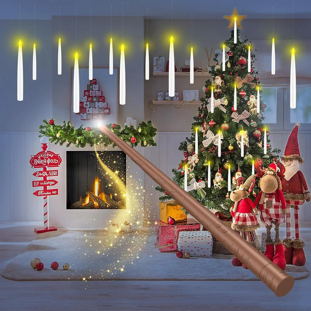 Flameless LED Floating Taper Candles with Magic Wand Remote for Holiday Decor [YQT:ML-260920-002:bb0a210dc75d6569]