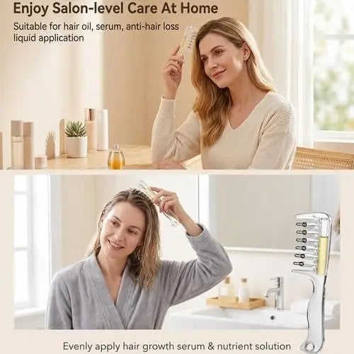 Refillable Scalp Oil Applicator Comb with Clear Reservoir and Curved Handle [YQT:ML-260918-009:e3f9ec65328306eb]