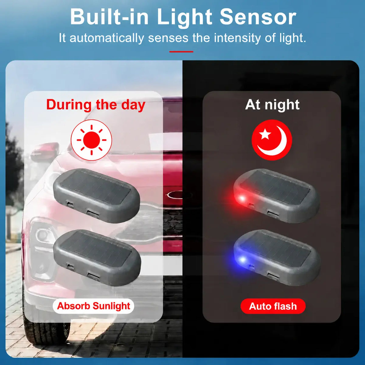 Solar Powered Car Dummy Alarm Light with Automatic Flashing LED [YQT:ML-260920-005:d9a89ae7f2bb9352]