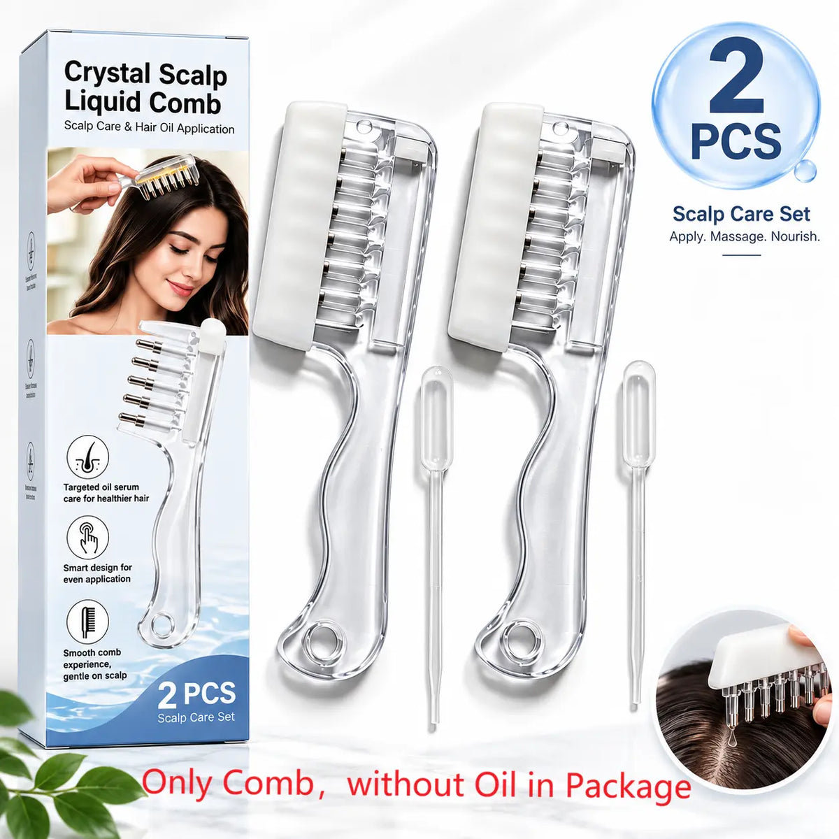 Refillable Scalp Oil Applicator Comb with Clear Reservoir and Curved Handle [YQT:ML-260918-009:844e231843be3544]