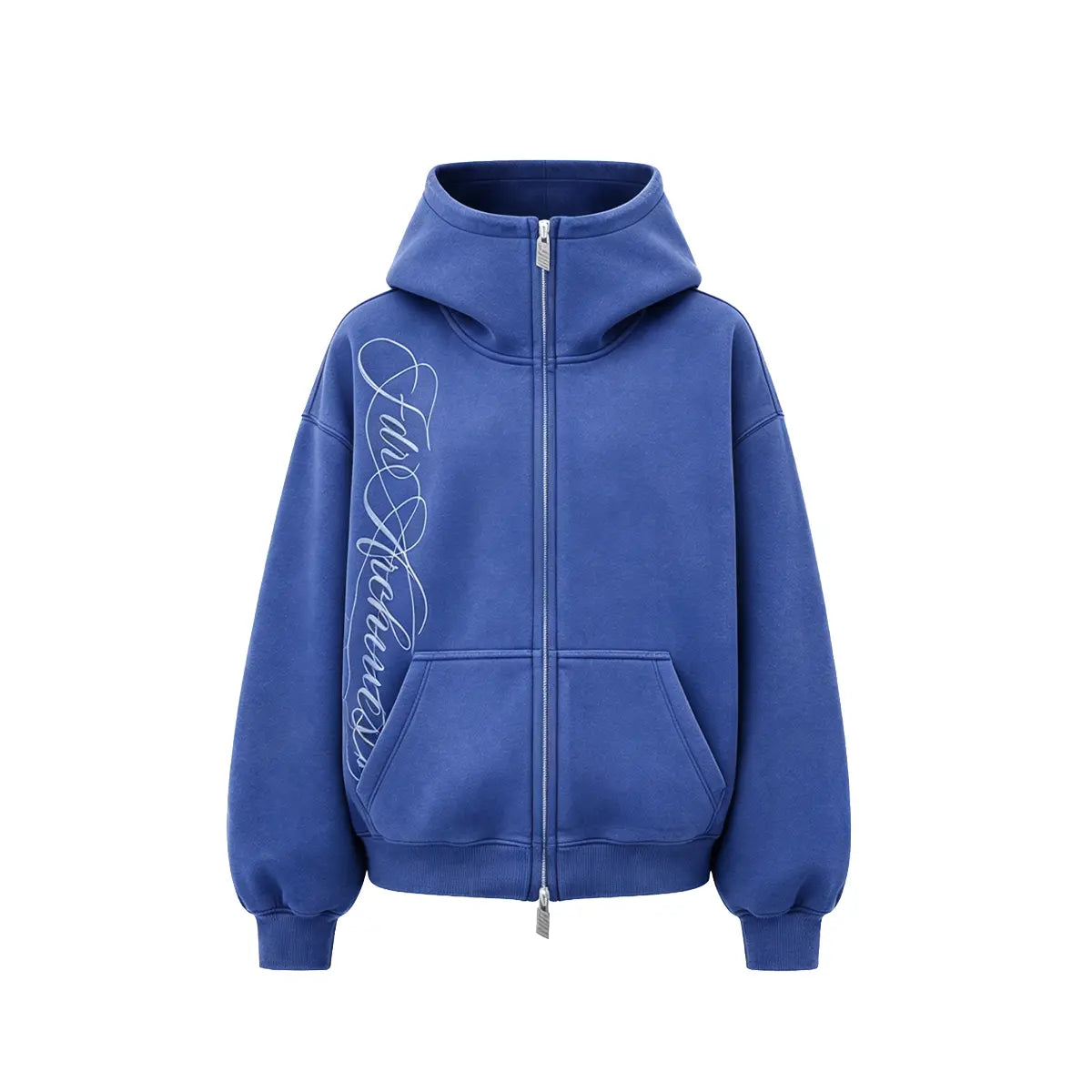Women's Oversized High Collar Zip-Up Hoodie with Script or Minimal Designs [YQT:ML-260923-004:3e4c433dcfce110d]