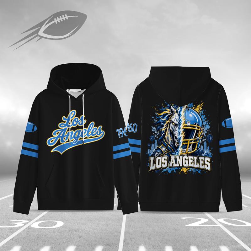 Unisex Black Football Graphic Pullover Hoodie with Front Script and Back Helmet Art [YQT:ML-260918-004:de59cc745585ee2f]