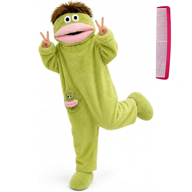 Oversized Big Mouth Monster Hooded Onesie Pajamas with Character Pocket [YQT:ML-260923-003:2d655cbcd02a6c7e]