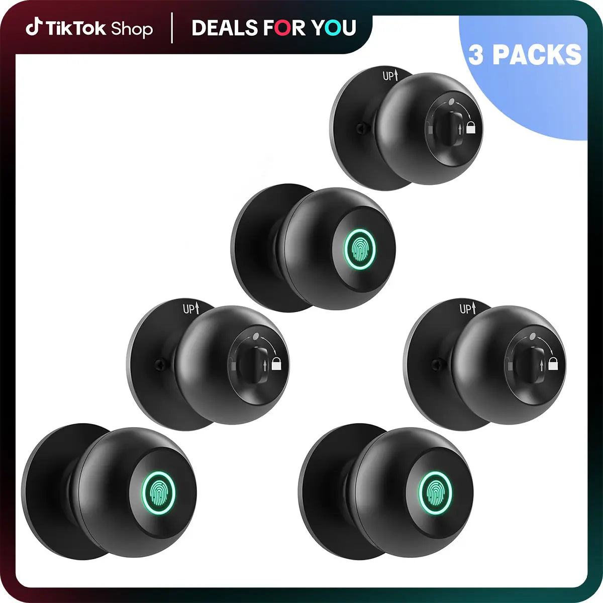 Keyless Entry Door Knob Lock with Fingerprint App or Keypad Options [YQT:ML-260918-007:f32dee9f6117ef00]