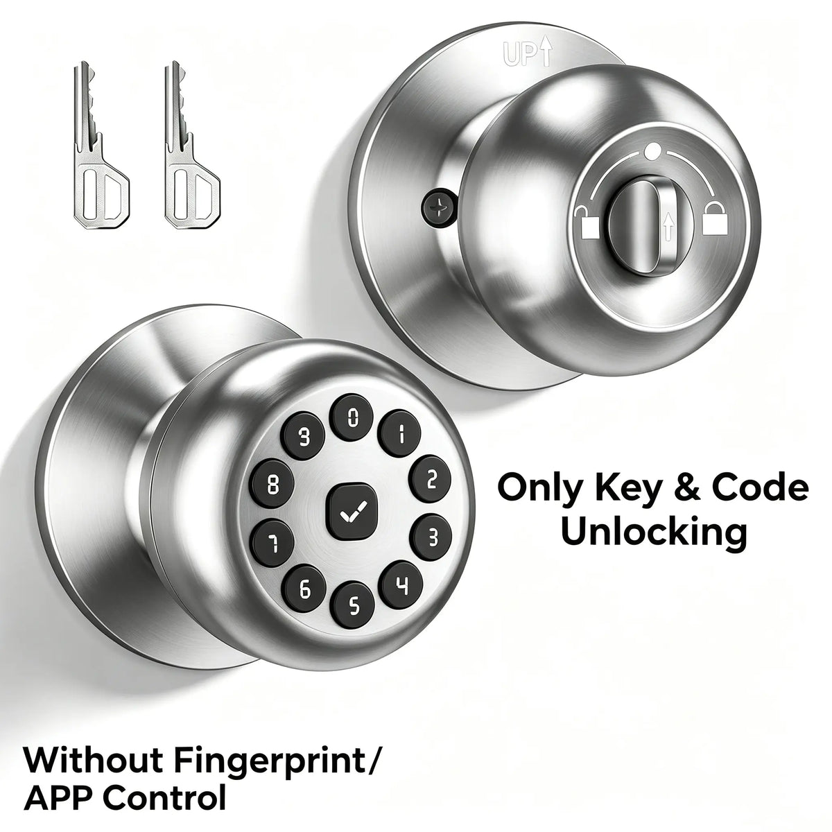 Keyless Entry Door Knob Lock with Fingerprint App or Keypad Options [YQT:ML-260918-007:0c9401030a99c551]