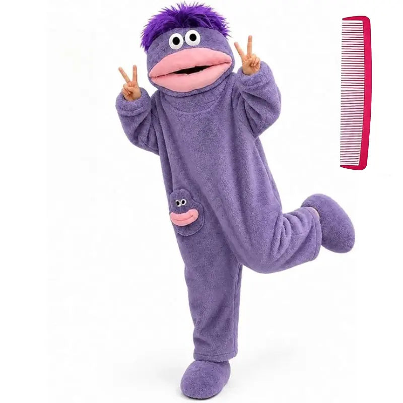 Oversized Big Mouth Monster Hooded Onesie Pajamas with Character Pocket [YQT:ML-260923-003:6e54f875d978d918]