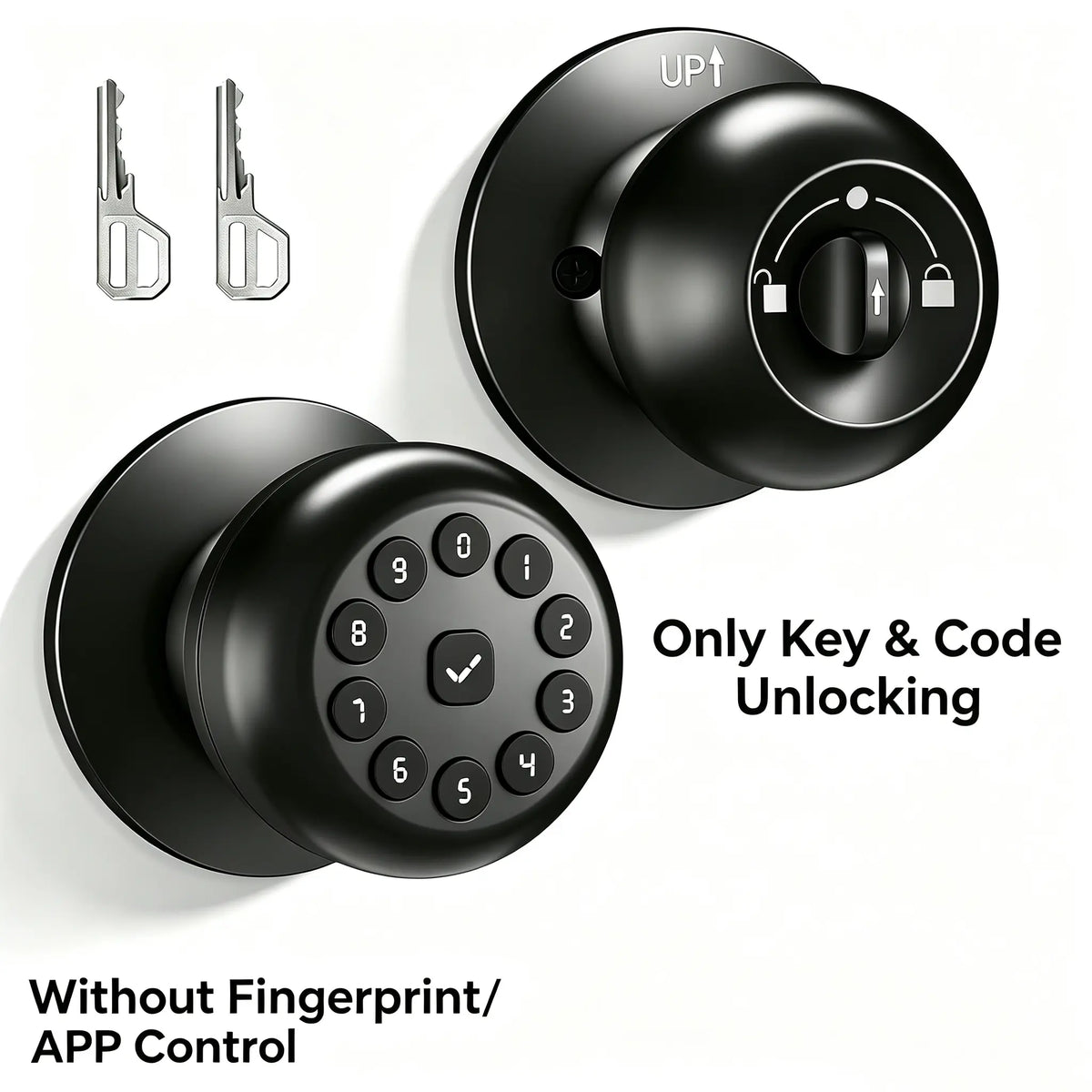 Keyless Entry Door Knob Lock with Fingerprint App or Keypad Options [YQT:ML-260918-007:2a6ac750f220ab8b]