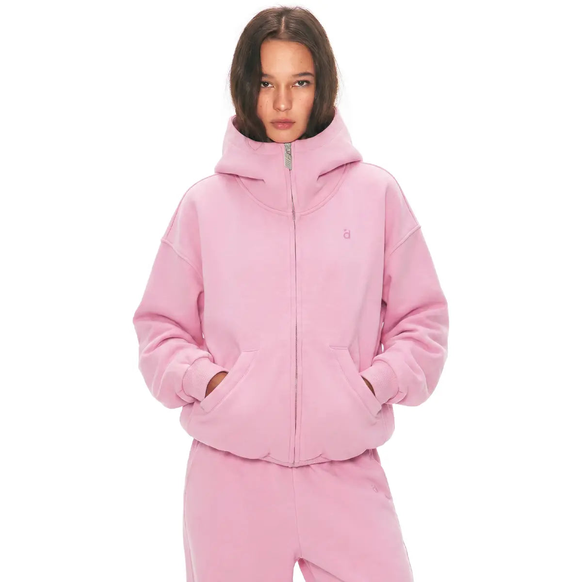 Women's Oversized High Collar Zip-Up Hoodie with Script or Minimal Designs [YQT:ML-260923-004:a9de780f2bbe19bc]