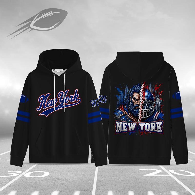 Unisex Black Football Graphic Pullover Hoodie with Front Script and Back Helmet Art [YQT:ML-260918-004:61e6c07a5a76cf0f]