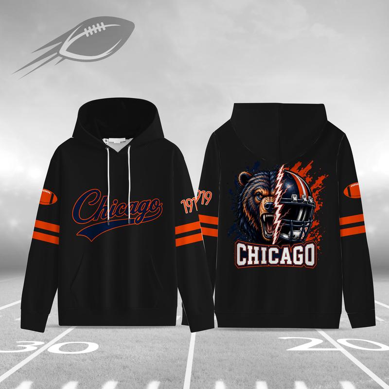 Unisex Black Football Graphic Pullover Hoodie with Front Script and Back Helmet Art [YQT:ML-260918-004:ad5da6cc23821c22]