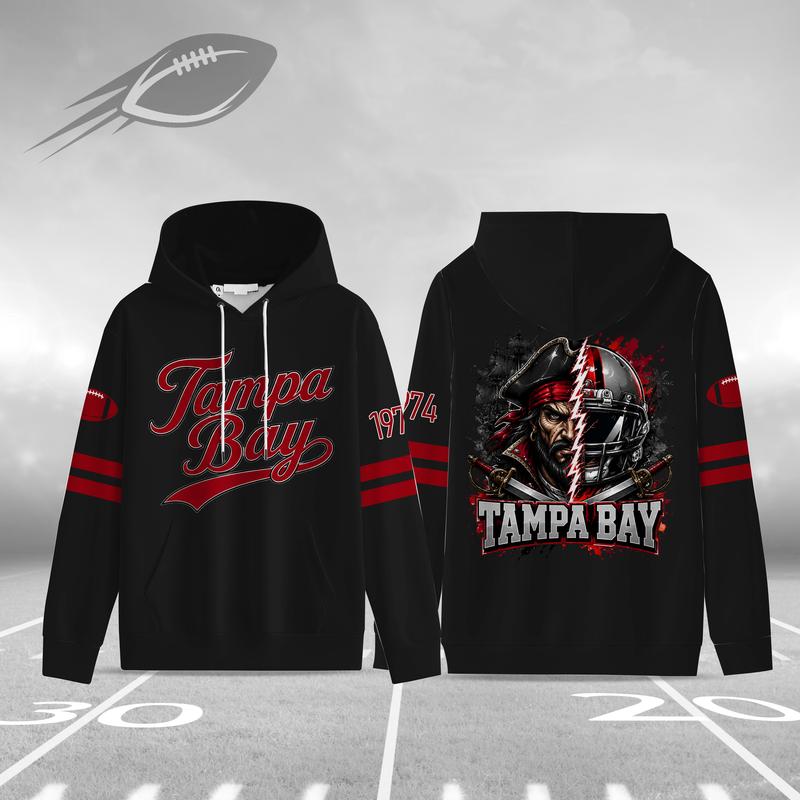 Unisex Black Football Graphic Pullover Hoodie with Front Script and Back Helmet Art [YQT:ML-260918-004:2a1dea62a02ad6ea]