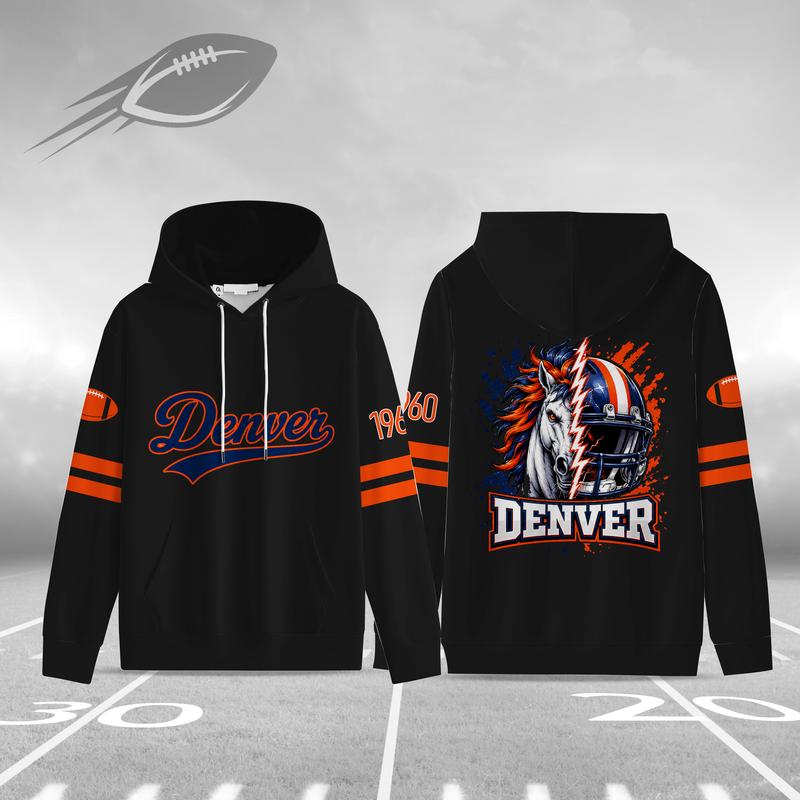Unisex Black Football Graphic Pullover Hoodie with Front Script and Back Helmet Art [YQT:ML-260918-004:b4c47fea4f6ff7cd]