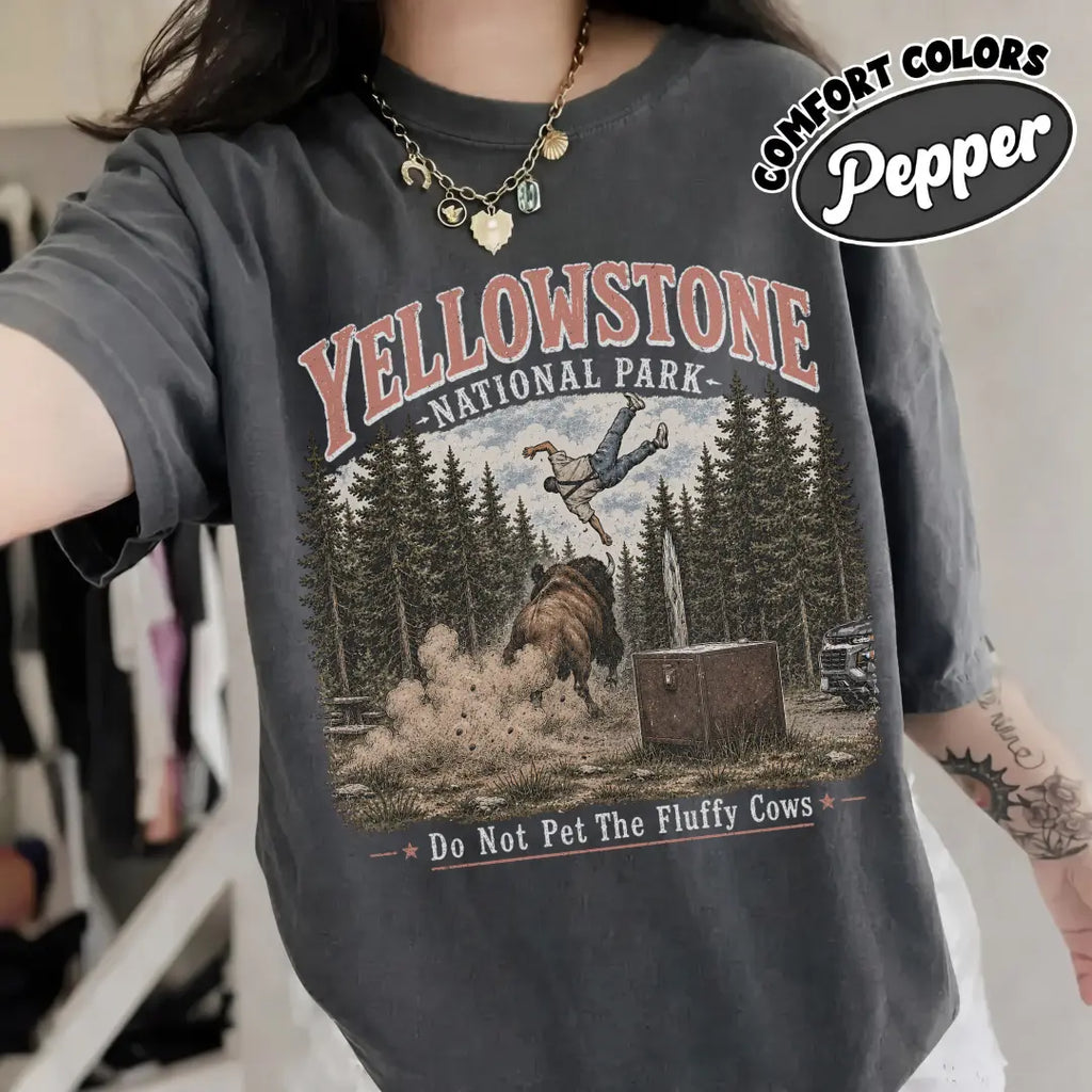 Do Not Pet The Fluffy Cows T-shirt, Yellowstone National Park Shirt, Family Trip Outfit, Matching Camp Tees, Vacation Gifts