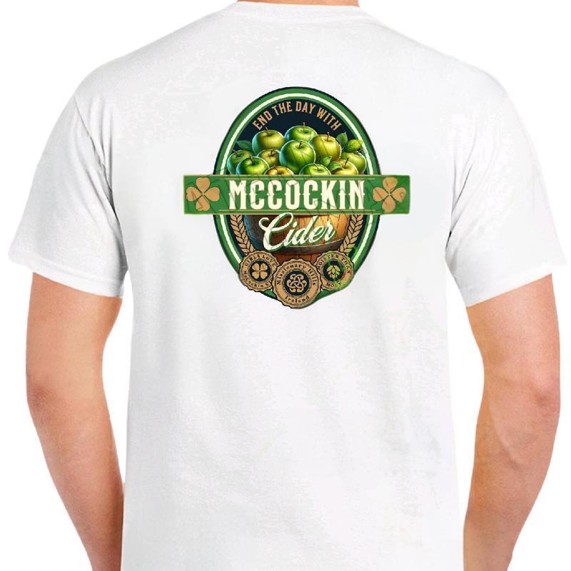 McCockin Cider Men's funny T-shirt- Crewneck humor Menswear Casual Tshirt