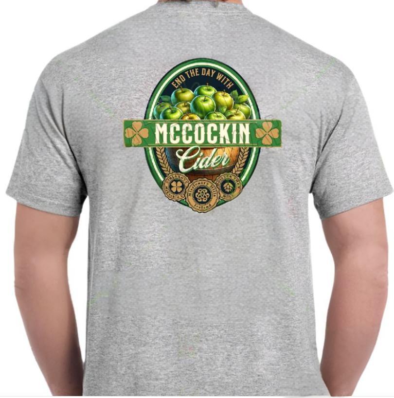 McCockin Cider Men's funny T-shirt- Crewneck humor Menswear Casual Tshirt