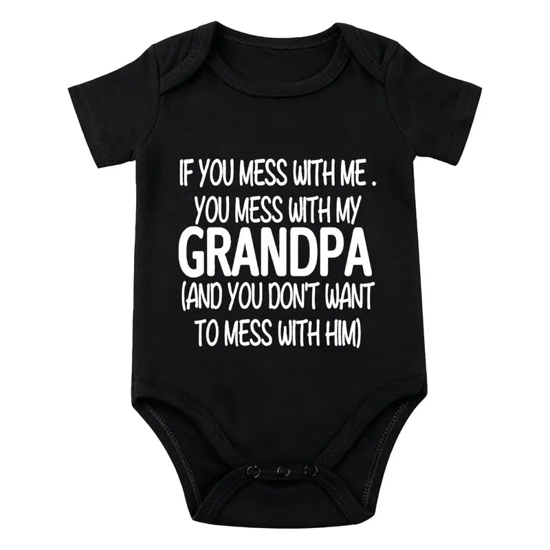 Grandpa9 — Black baby bodysuit