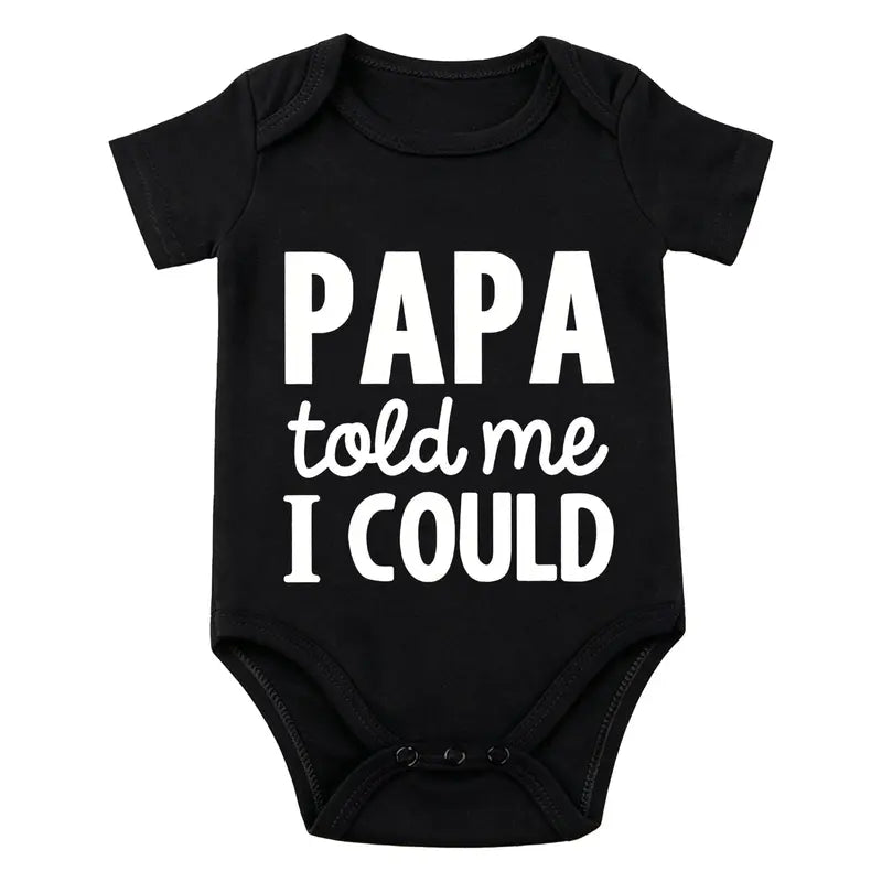 Papa1 — Black baby bodysuit